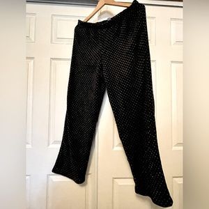 Laura Scott XL Black Polka Dot Fuzzy Pajama Pants